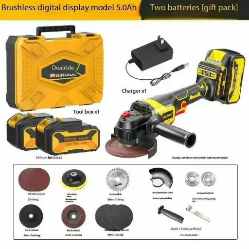 21V Angle Grinder 1500 mAh Gift Package [Two Batteries + Gift Package]